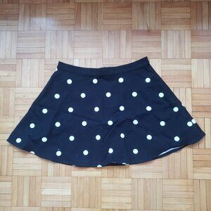 H&M Divided Denim Black with white dots circle skirt /skater skirt Size US8